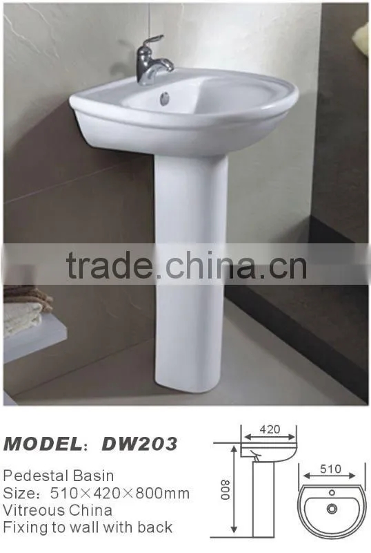 Cheap Price Ceramic Pedestal washbasins DW203