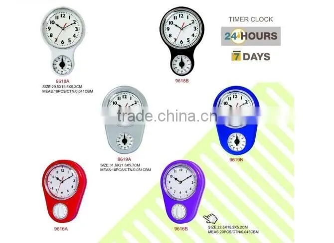 2015 new promotional timer wall clock with temperature