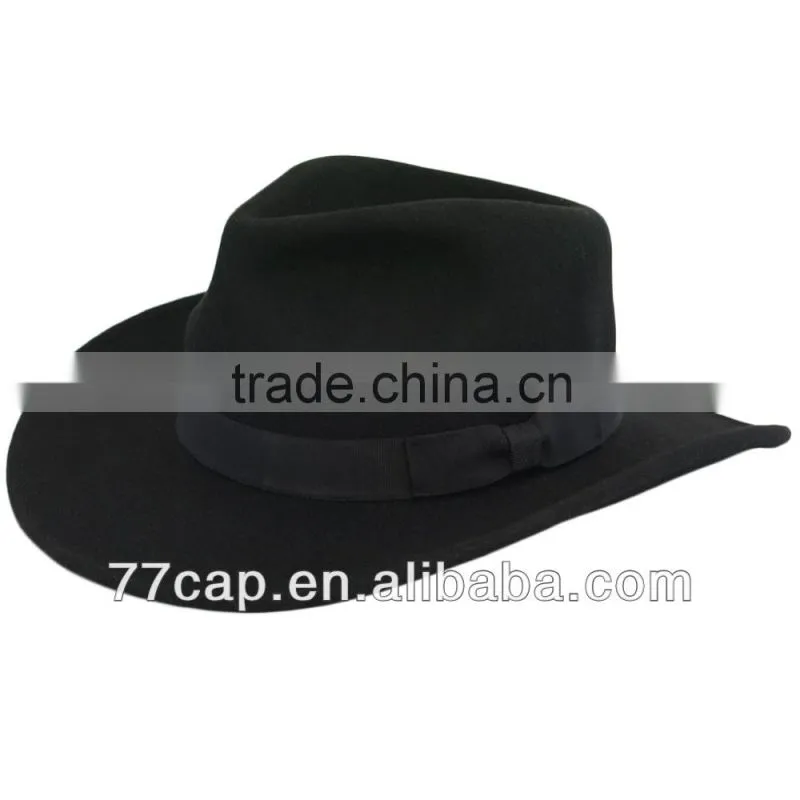 100% wool felt mens custom fedoras hat manufacturer