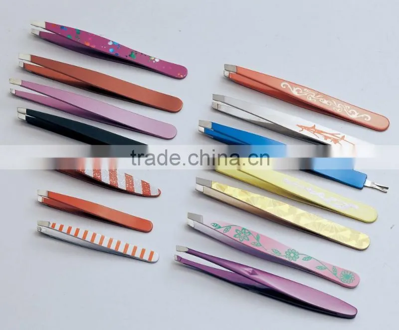 New Arrival Professional Painting Coating and Silk Screen eyebrow tweezer