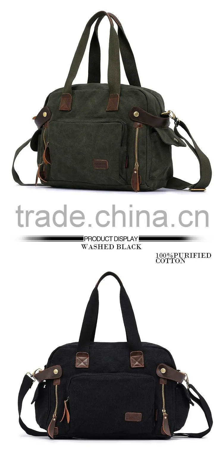 Vintage Canvas Shoulder Bag For Girls Lady Handbag Lady Tote Bag Shoulder Bags For College Khaki Color