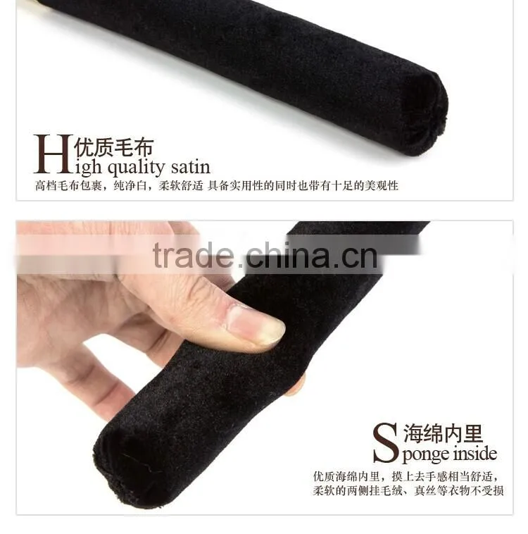 2 colors straight white black sponge inside exuisite stainless steel coat hanger