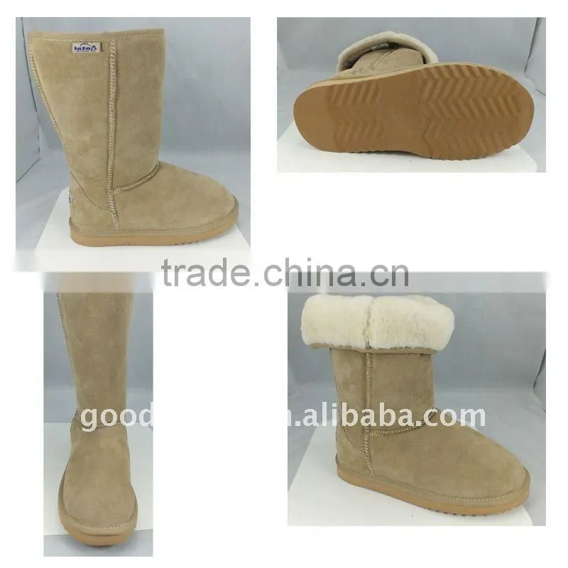 fashionable leather snow boots for women