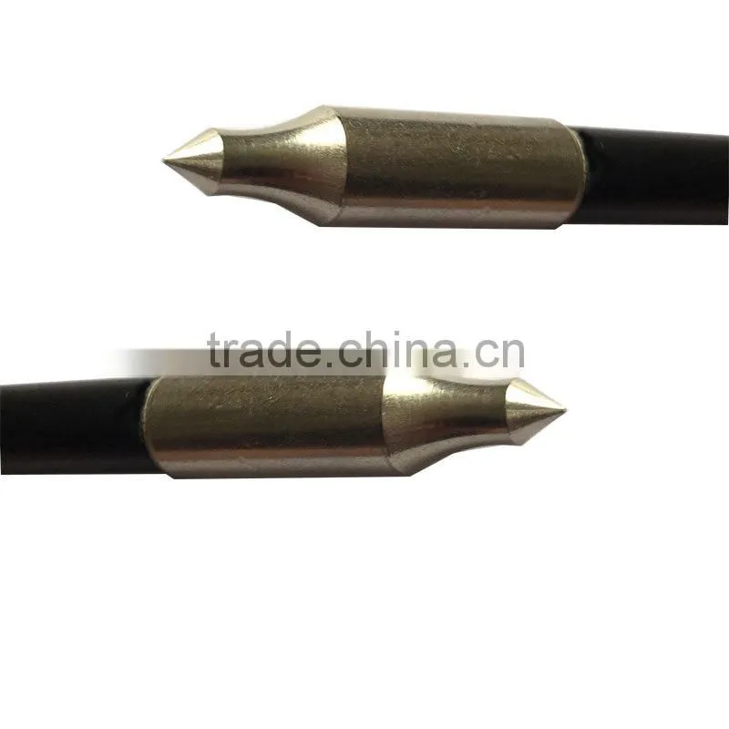 The cheapest fiberglass arrow steel tip and screw point red vanes nock arrow