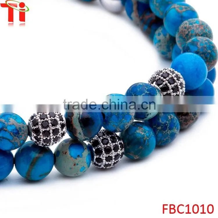 Hot-sale bead jewelry with Lapis lazuli glass bead bracelet