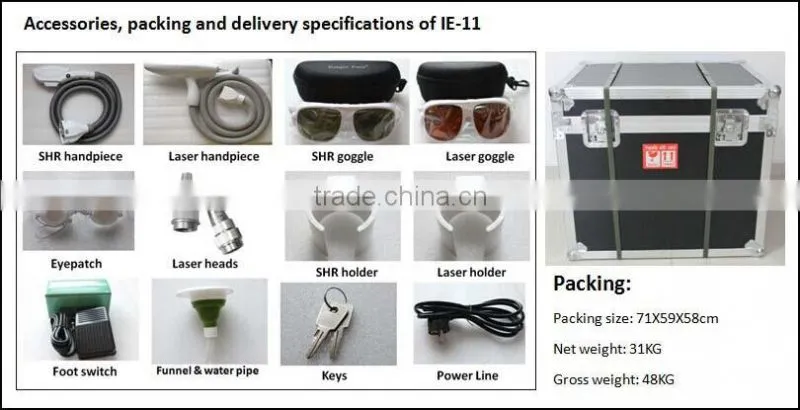 Super shr hair removal machine with nd yag laser system