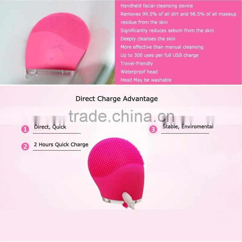 Travel use good quality silicone sonic vibration soft brush by women and man with CE certification