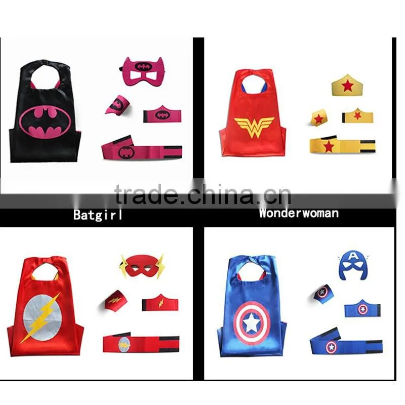 Quality Customized Luminous Logo Printing Glowing in Dark Superhero capes and mask