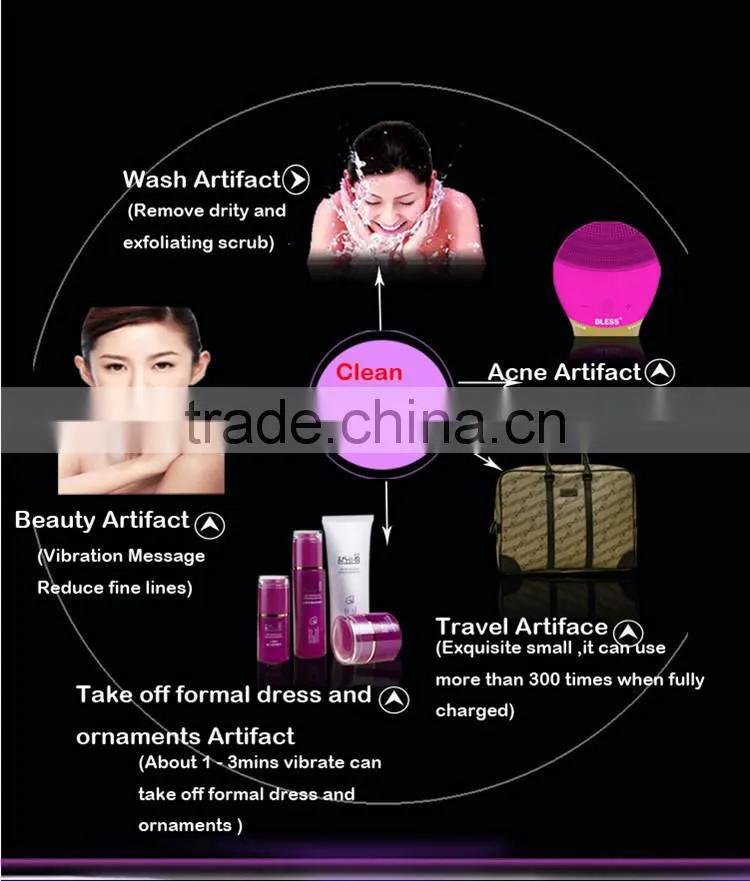 Factory price Silicone face and brush artifact electric beauty instrument cleansing device