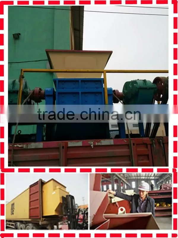 Philippines twin shaft 37kw waste tin can shredding machine small model