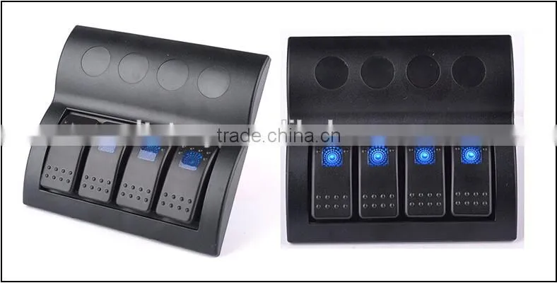 Marine Boat Bridge Control Rocker Switch Panel With Breaker 4 GANG