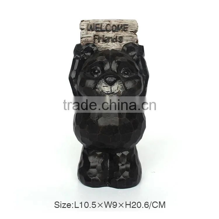Welcome ornament polyresin bear garden sculpture