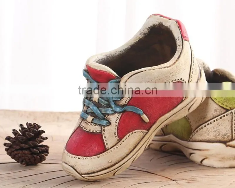 Attractive home ornament simulation shoes handmade ceramic flower pots