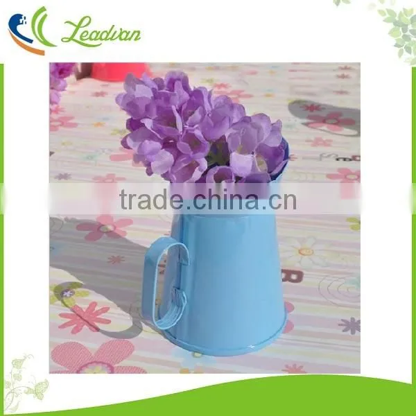 Small decorative indoor metal flower garden pots