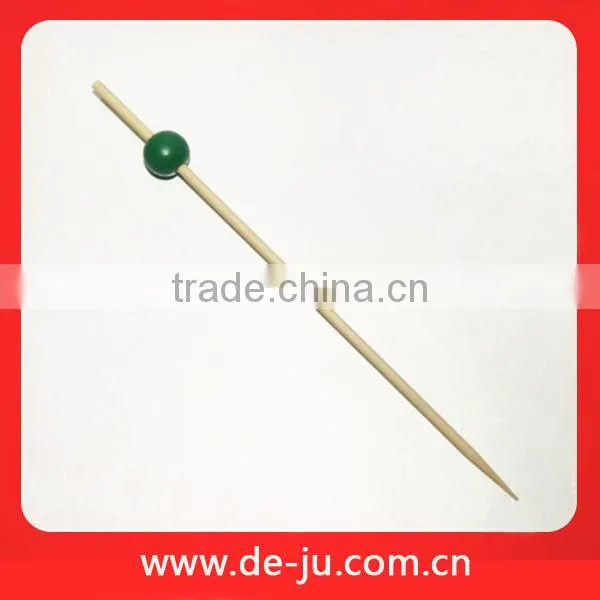Wholesale Bamboo Colored Ball Decoration Disposable Skewers For BBQ