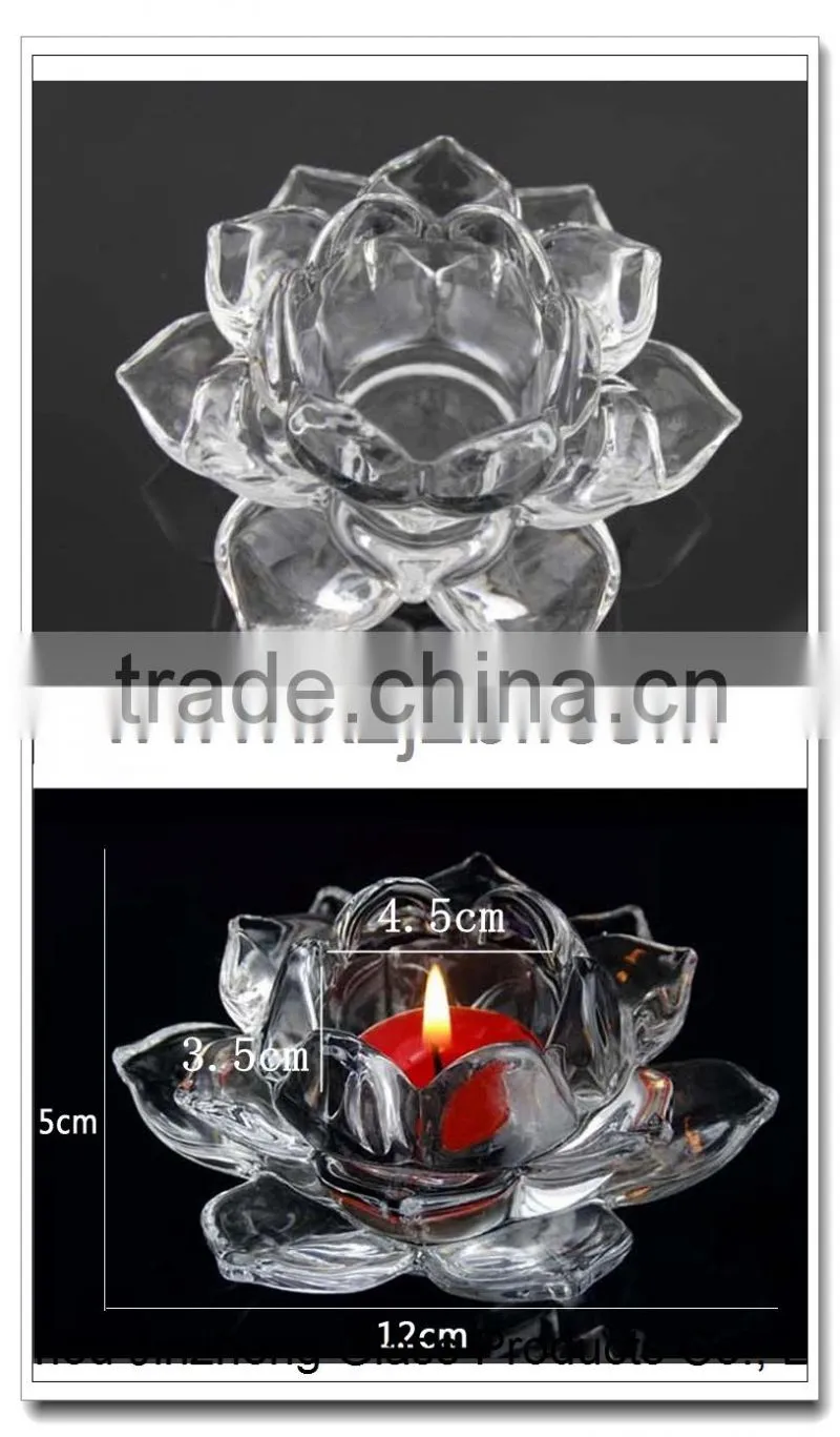 Wholesale lotus wedding glass candle hoder