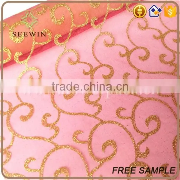 bronze printing sheer organza rolls