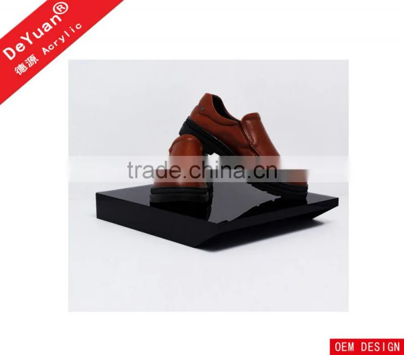 Custom Black Acrylic Shoes Display with Thick Base