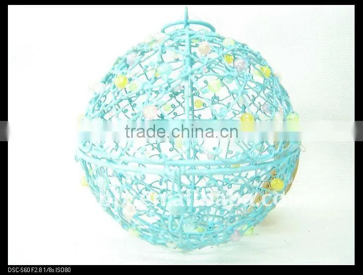 Blue iron decorative with mix pearl hand exercise ball