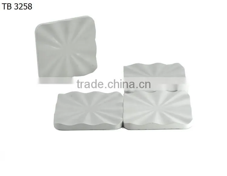 4 set hand made Engraved Concrete Coasters cement starbucks coffee cup coaster