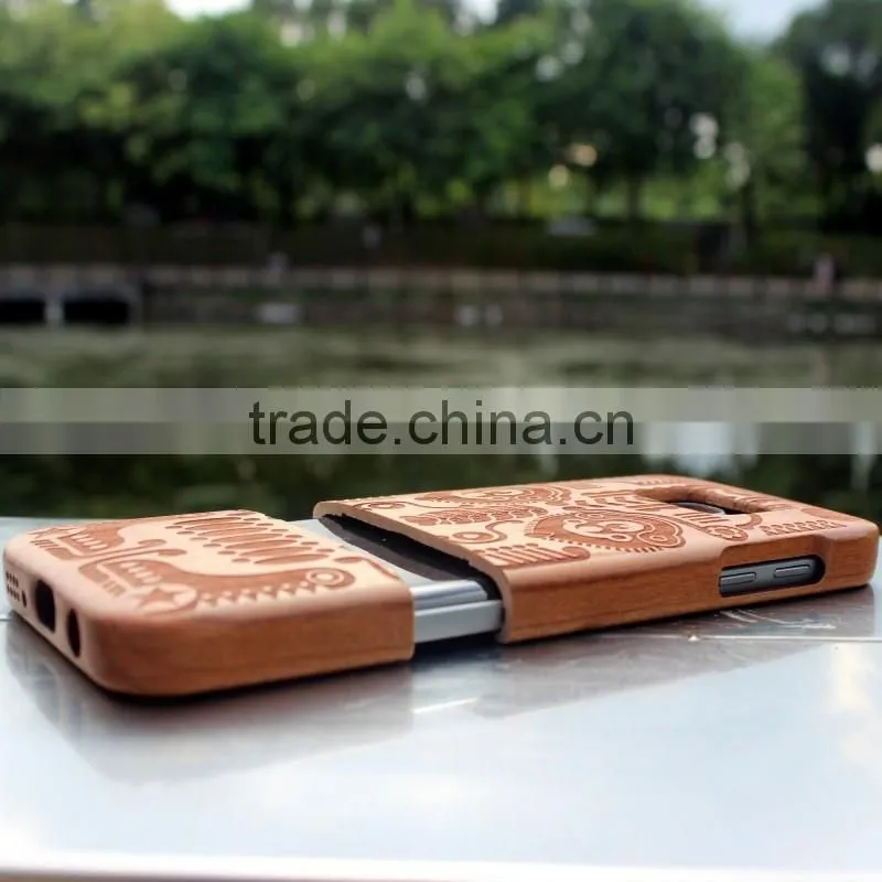 Classical Chinese walnut/bamboo/rosewood/cherry/maya cartoon cell phone case for Samsung
