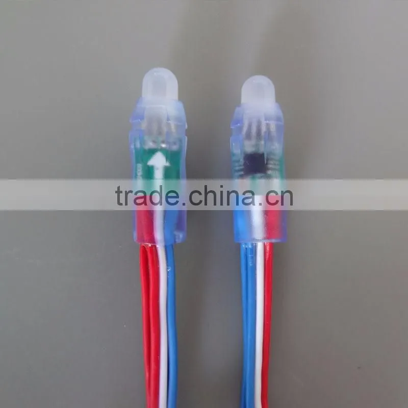F8 RGB LED straw light for holiday decoration/Full color 12mm LED Christmas decoration light