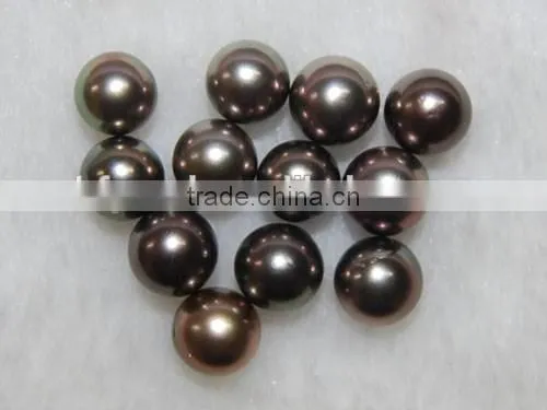AAA 9-10mm coffee round tahitian loose pearls