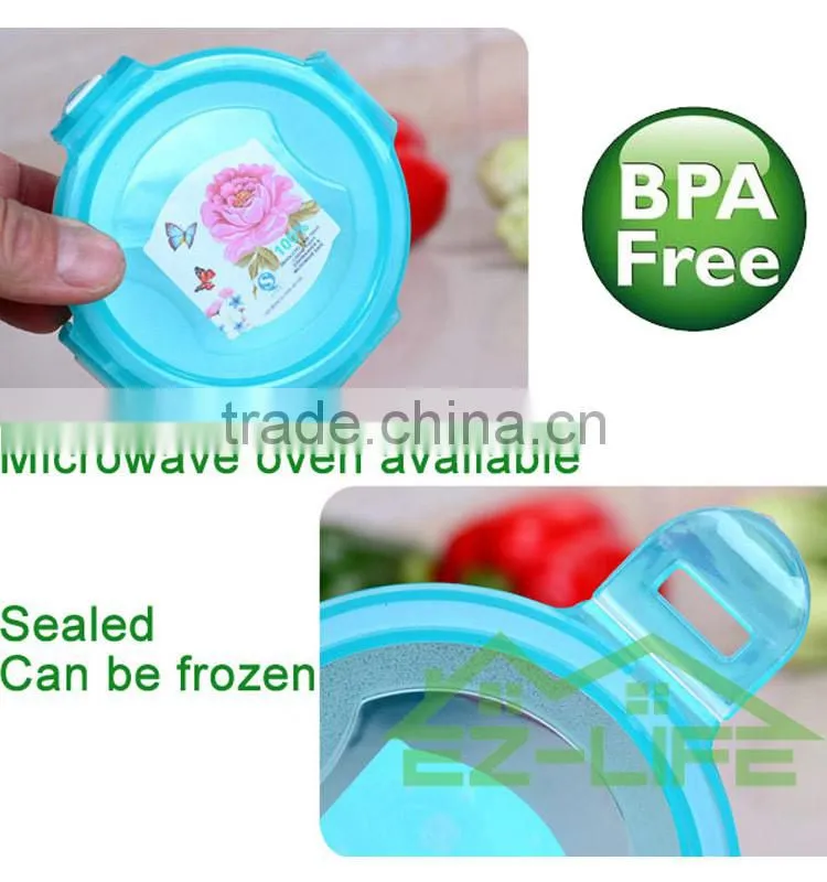 BPA free microwavable refrigerator round plastic food storage container with lids