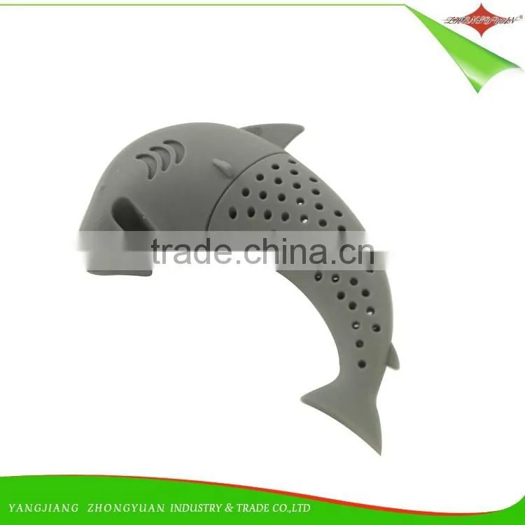 ZY-E3145 new design tea infuser food grade Silicone Strainer shark loose Tea Filter