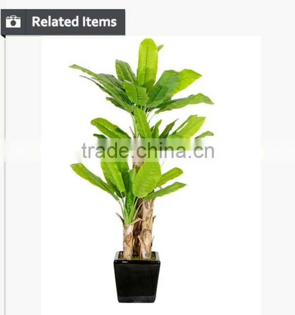 Green decorative artificial banana tree plastic banana plants