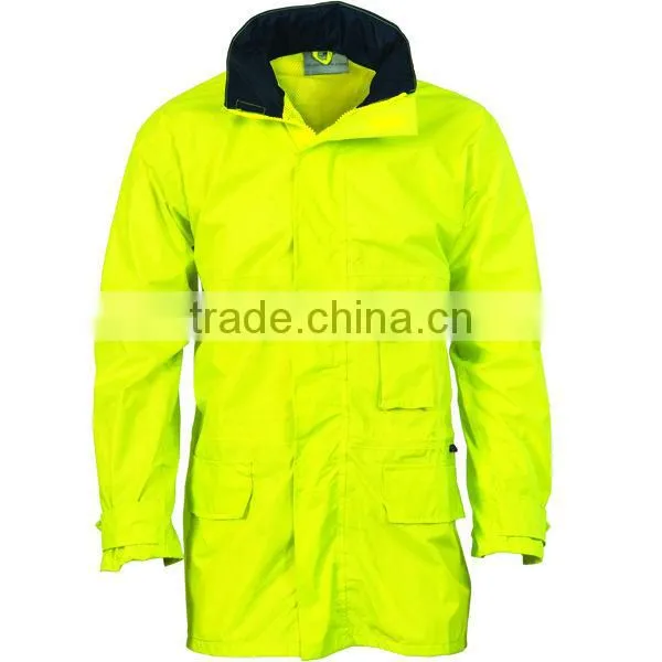 100% polyester 3XL long warm pvc mens jacket