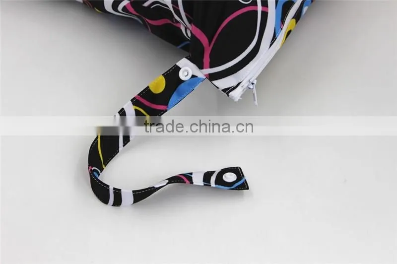New design baby Cloth diaper zipper wetbag,washable and reusable double pocket cloth nappy bag