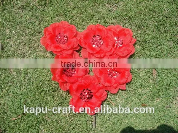 2015wholesale flower fabric sequined beaded flower,flower