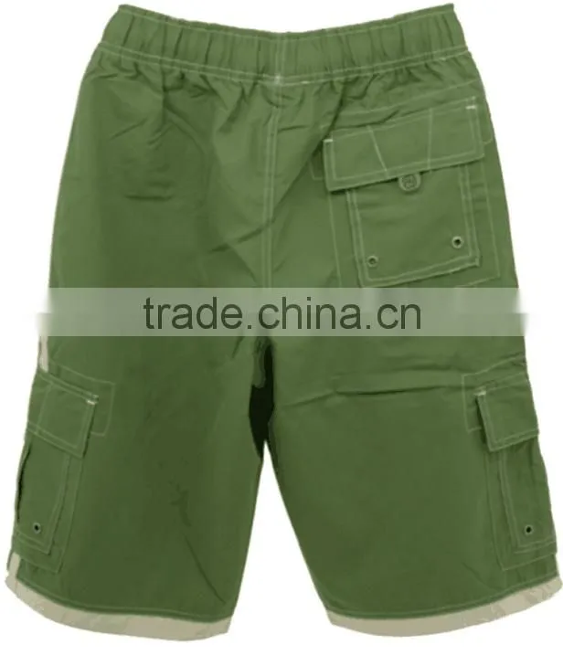 Three pocket simple men casual board shorts with rope