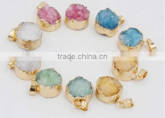 high end rose quartz chip stone beads pendant diy wire wrapped quartz stone charms pendant 2016 for sales