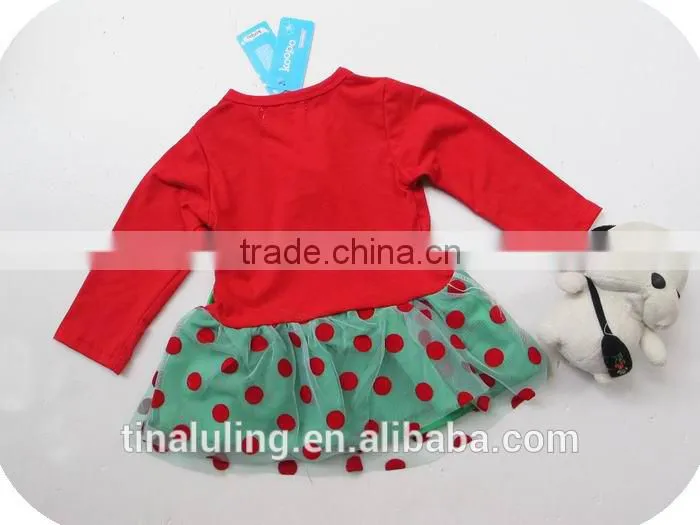 new girls christmas dress fashion long sleeve girls christmas tree red dress child clothes