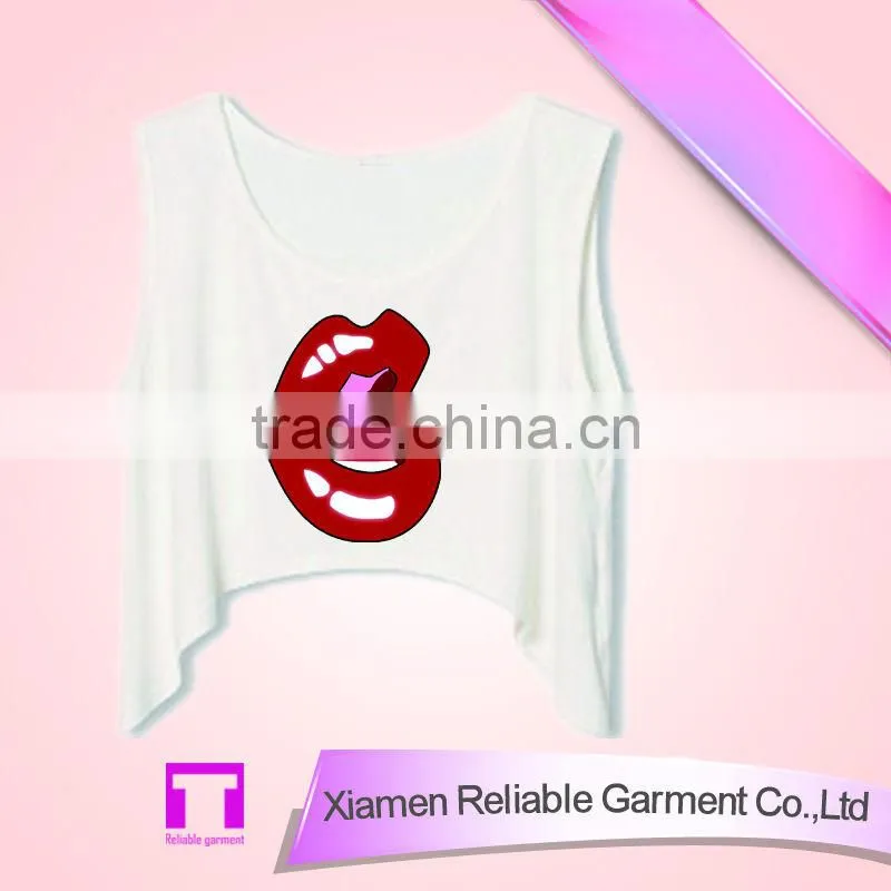 180GSM girls clothing summer modern screen printing tank top wholesale for women