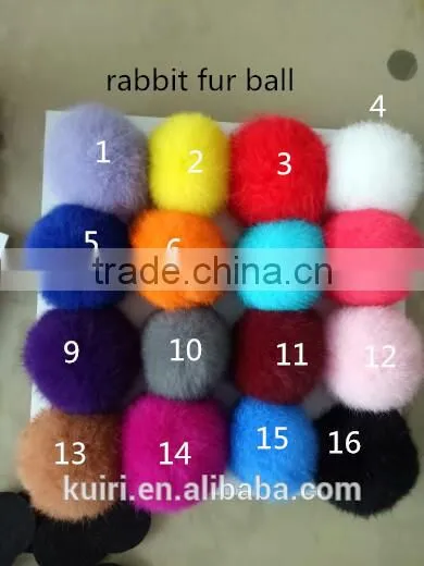 Wholesale New 8 CM Colorful mink fur ball/Rex Rabbit Fur Pom Poms For Key Chain