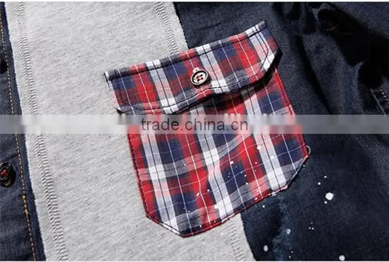 2016 men denim shirts wholesale , men denim casual shirt