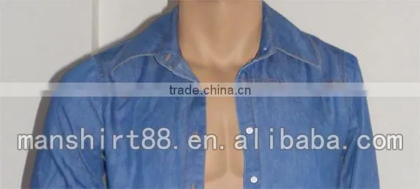 Denim Casual Mens Shirts Autumn size M-2XL Slim Fit Fashion Man Dress