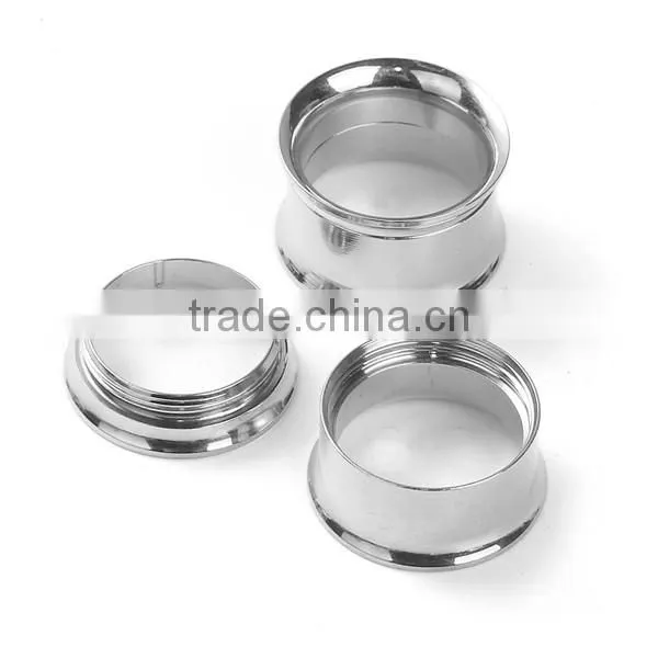 12mm Stainless Steel Ear Stretcher Expander Cylinder Silver Tone Body Jewellery Piercing