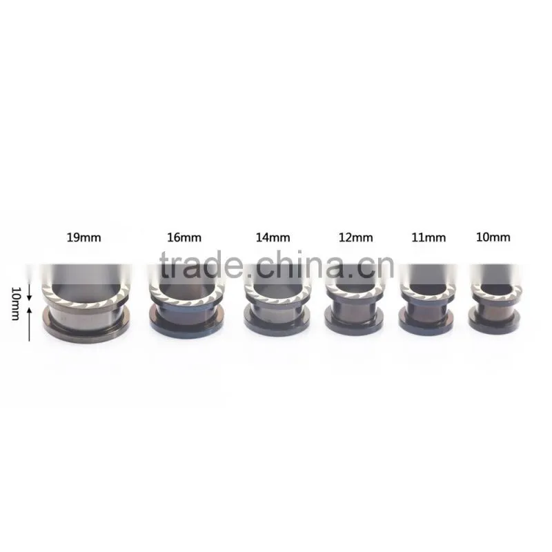 Custom Hollow Surgical Ear Gauge Earrings Flesh Tunnels Piercing Body Jewelry