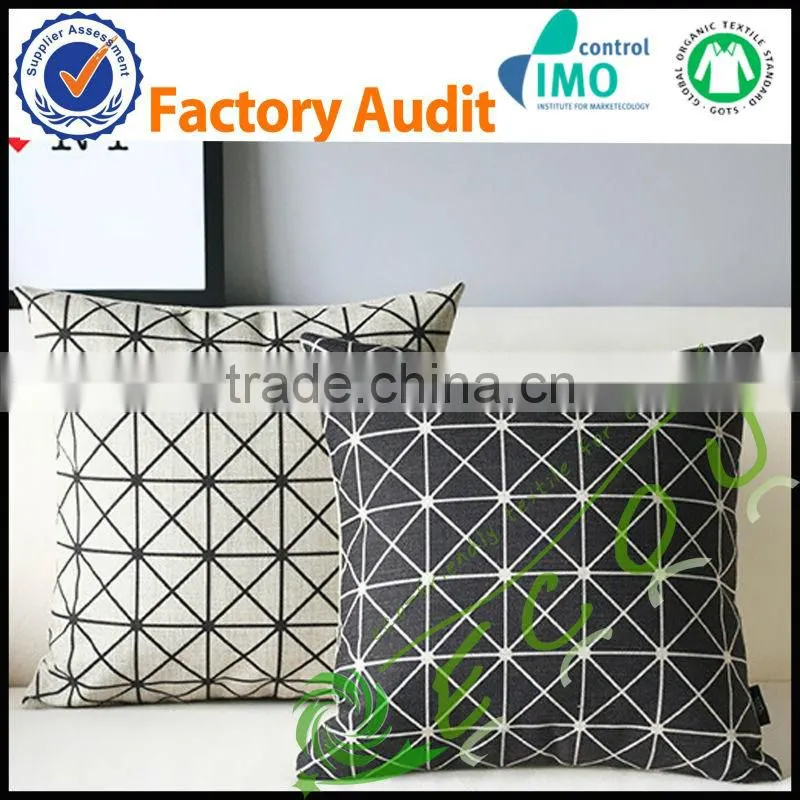 2014 new design cotton linen throw pillow