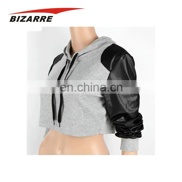 Hot Selling Custom Compressed Print Women Crop Top Hoodie