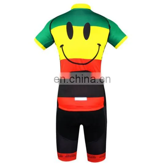2016 new cartoon cute smile emojy women girl men boy children unisex cycling jerseys sets outdoor sport jersey clothes