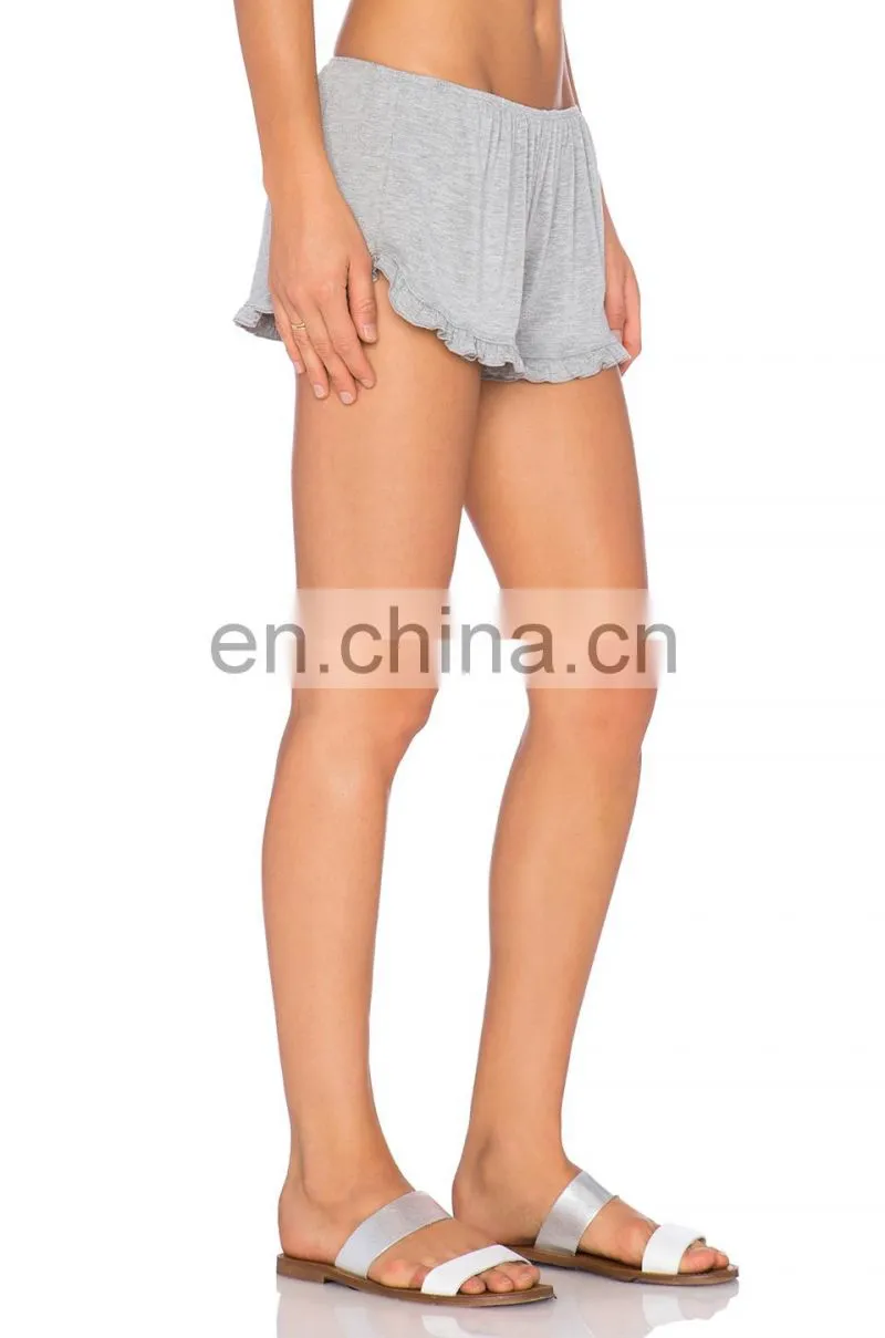 Wholesale Ruffled Hem Sports Gym Shorts