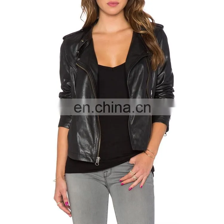 New Fashion Wholesale Custom Women Leather Jacket