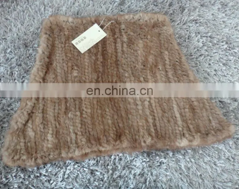 knitted mink fur tube cape for women
