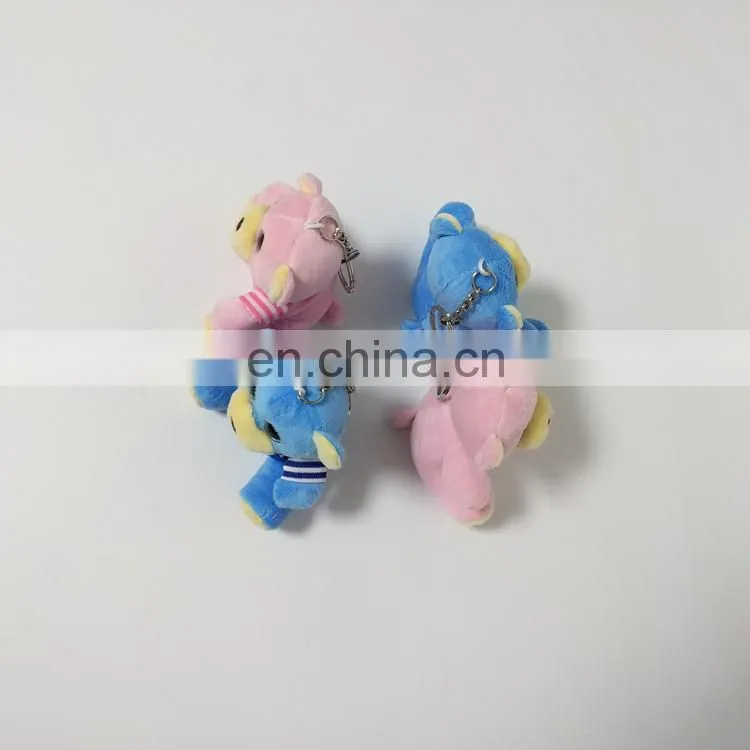 Teddy bear with t-shirt printed soft stuffed plush keychain toy
