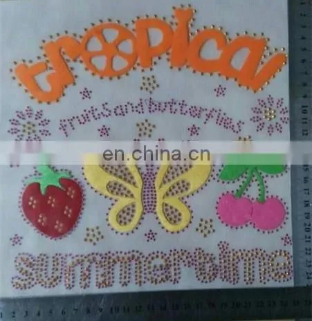 Cute Rhinestone Chenille Hot Fix Motif Embroidered Patches